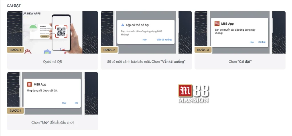Tải App M88 bằng Android